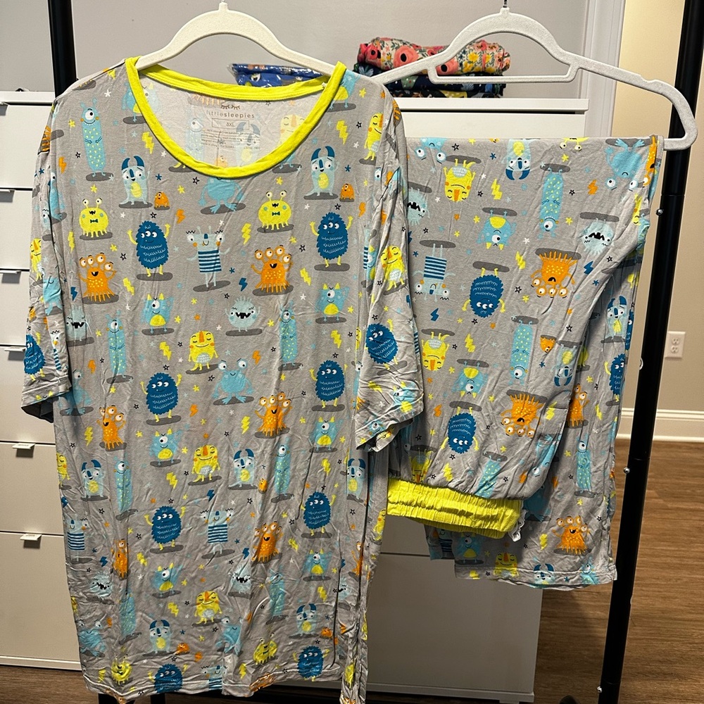 Little Sleepies Gray Monster Mayhem Set